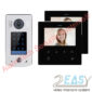kit θυροτηλεόρασης μονό πλήκτρο με 2 monitor & access control